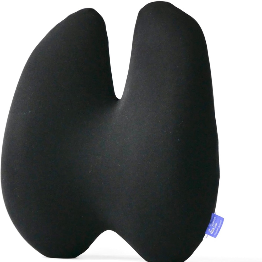 Cushion Lab Extra Dense NEW  Lumbar Pillow-Patented Ergonomic Multi-Region Black
